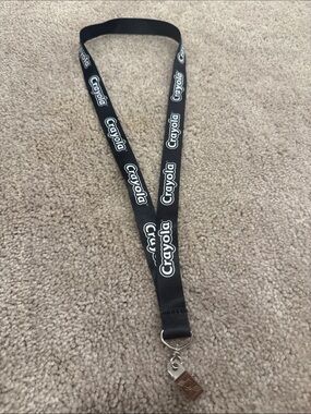 Crayola Black and White Logo Lanyard with Metal Clip